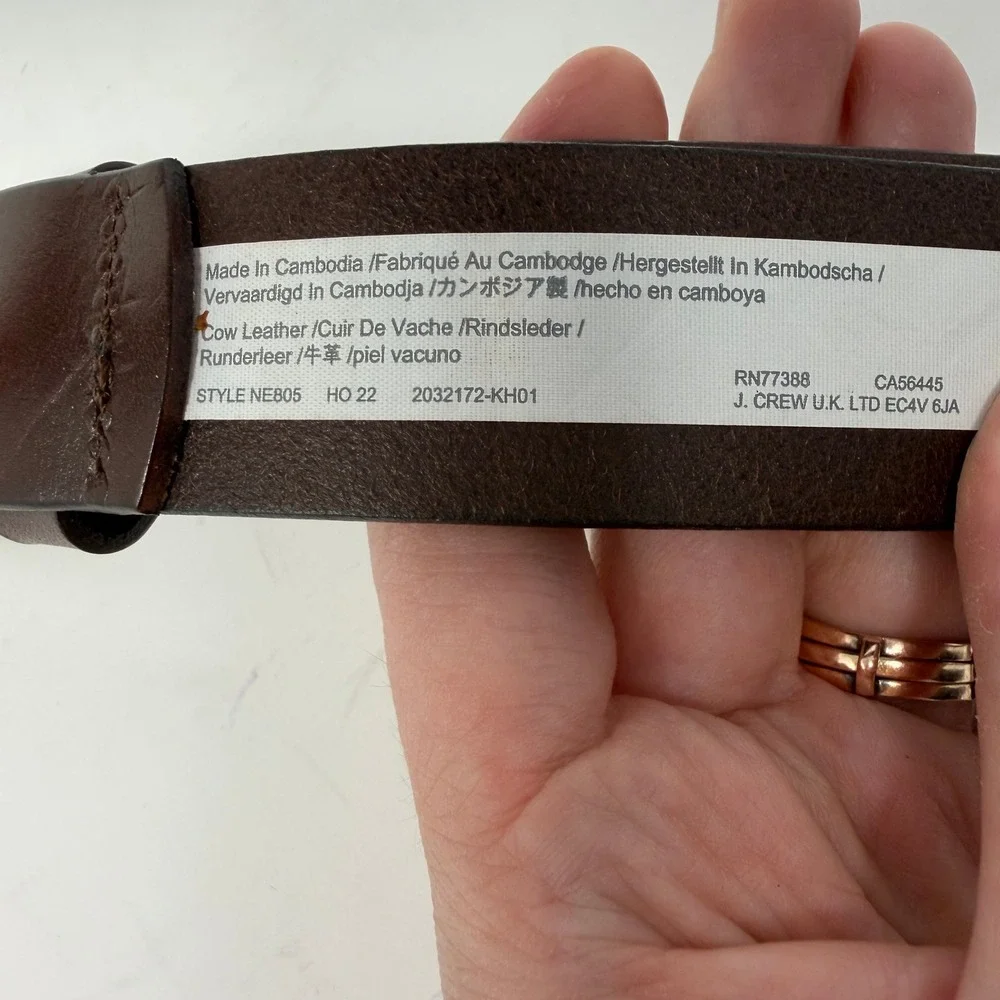 Madewell Leather Classic Buckle Belt Dark Brown Women Size 40 NE805